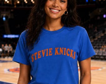 Stevie Knicks Shirt, Viral Vintage Basketball Tee, Retro NYC Graphic Shirt, Celebrity Inspired Game Day Tee