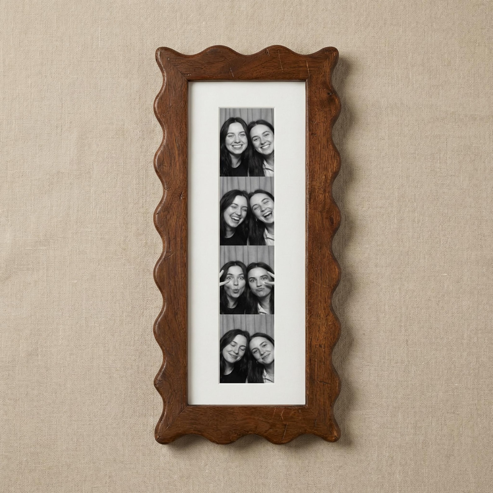Vintage Wavy Edge Wooden Photo Booth Frame, 2x6