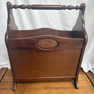 Vintage Magazine Rack With Handle - Etsy