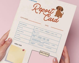 Dog Daycare Report Card – Pet Sitter Daily Log, Puppy Care Tracker (Instant Download PDF)