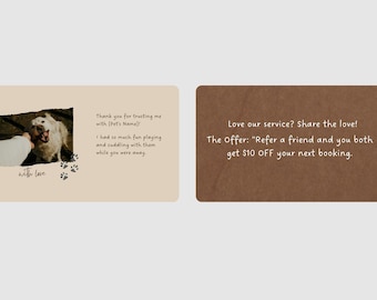 Pet Sitter Thank You Card Template (Instant Digital Download)