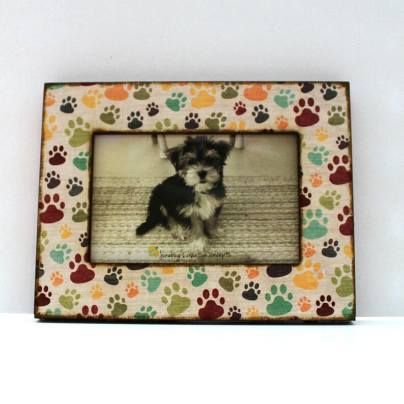 8x10 8x8 5x7 4x6 Dog Paw Photo Frame Multi Color Pet Frame Etsy