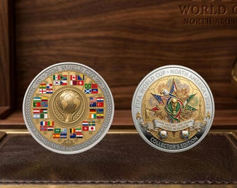 Moneda de las naciones clasificadas para la Copa Mundial de Fútbol 2026, medalla con la bandera de los 48 equipos, moneda conmemorativa de los países de la fase de grupos, regalo para aficionados al fútbol