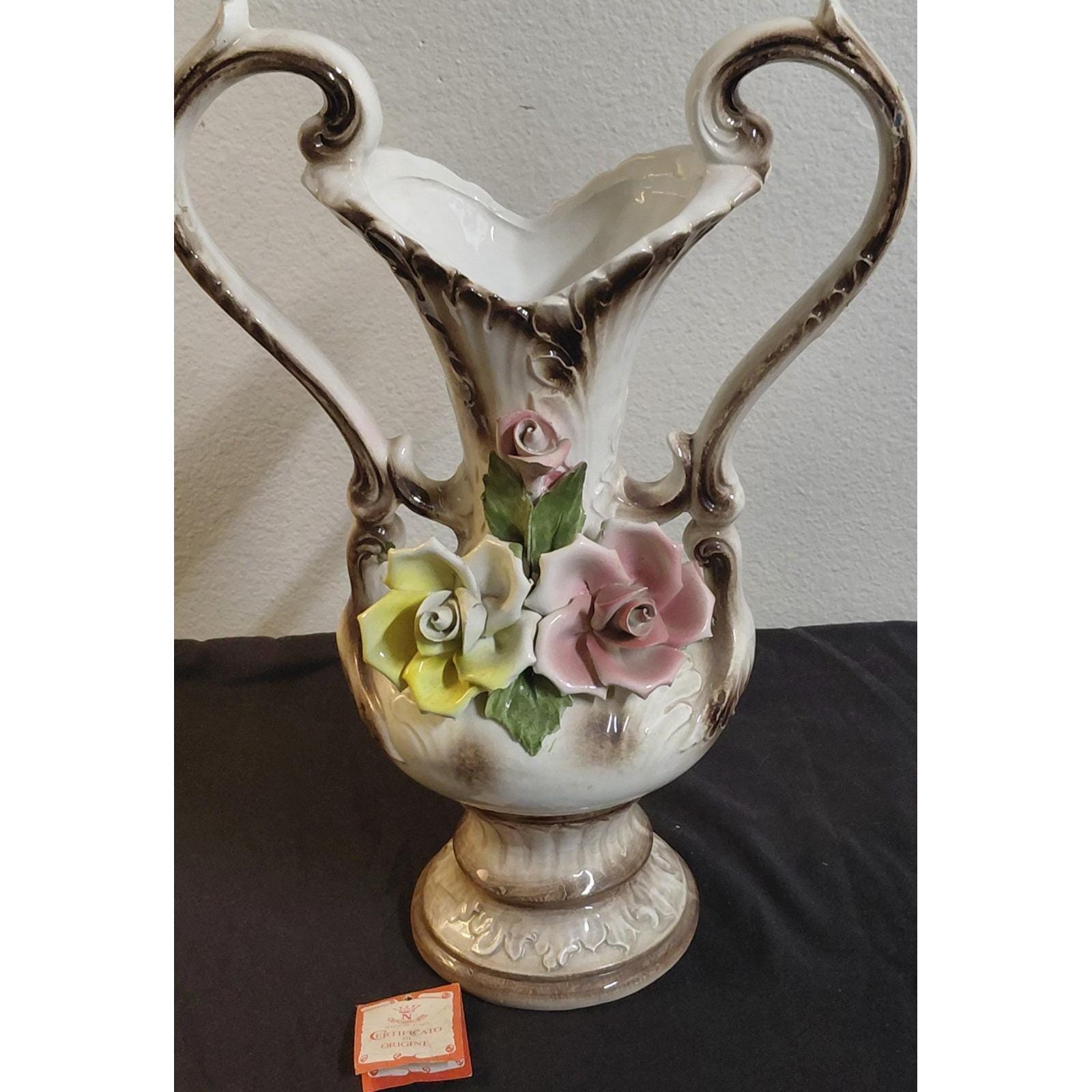 Capodimonte Rose Vase - Etsy