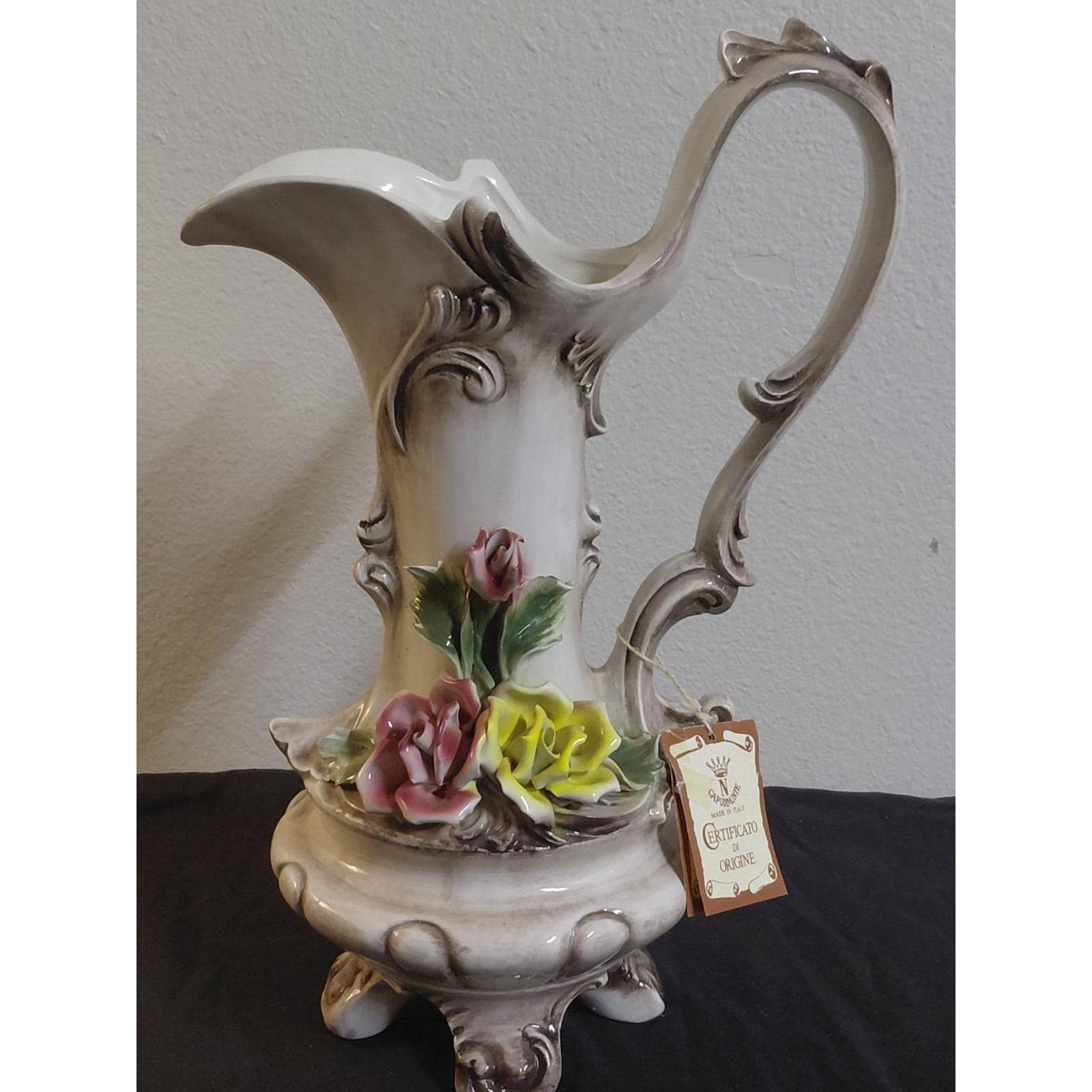 ［希少]カポディモンテ　「ラ・バルツェレッタ」イタリア製 Capodimonte Pitcher - Etsy
