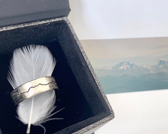 Mont Blanc Puzzle Ring | Split Mountain Wedding Band | Mont Blanc Jewelry | Mont Blanc Wedding Ring | Gold Mountain Wedding Band