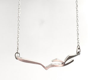 Silver Bird Pendant | Birds in Flight Necklace | Bird Necklaces for Women