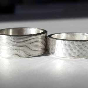 Ski Tracks Textured Ring Recycled Sterling Silver Ring Textured Ring Men Sterling Silver Ring Alternative Wedding Rings image 3