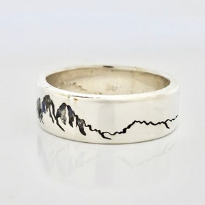 Dolomites Mountain Ring Dolomites Summit Ring Dolomiti Ring Inlay Mountain Ring Custom Mountain Ring Italian Alps Mountain Ring image 2