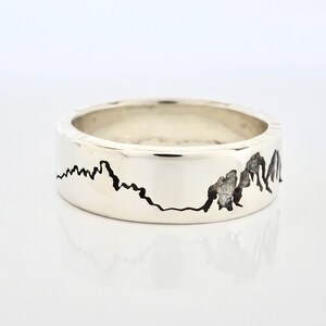 Dolomites Mountain Ring Dolomites Summit Ring Dolomiti Ring Inlay Mountain Ring Custom Mountain Ring Italian Alps Mountain Ring image 3