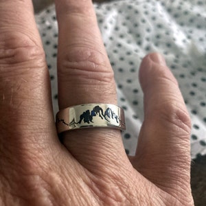 Dolomites Mountain Ring Dolomites Summit Ring Dolomiti Ring Inlay Mountain Ring Custom Mountain Ring Italian Alps Mountain Ring image 8