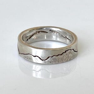 Reticulated Silver Mountain Ring | Textured Mountain Ring | Handmade Silver Ring | Ready Made Mountain Band | Alternative Silver Ring