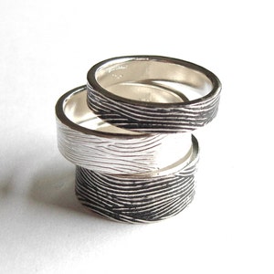 Ski Tracks Textured Ring Recycled Sterling Silver Ring Textured Ring Men Sterling Silver Ring Alternative Wedding Rings image 1