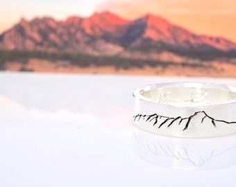 Flatirons Mountain Ring | Mountain Landscape Ring | Colorado Mountain Ring | Flatirons Wedding Ring | Mountain Wedding Ring Gold