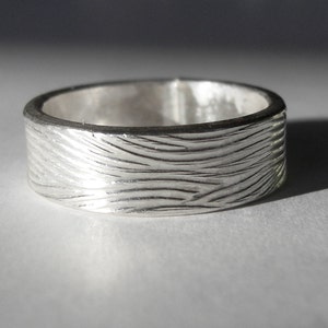 Ski Tracks Textured Ring Recycled Sterling Silver Ring Textured Ring Men Sterling Silver Ring Alternative Wedding Rings image 2