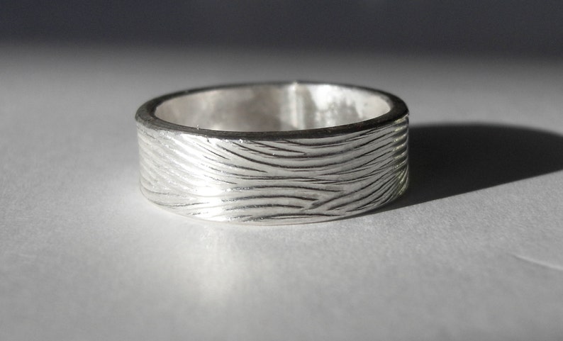 Ski Tracks Textured Ring Recycled Sterling Silver Ring Textured Ring Men Sterling Silver Ring Alternative Wedding Rings image 2
