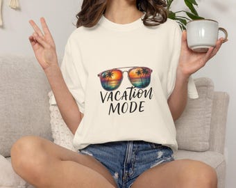 Vacation Mode T-Shirt — Sunglasses Sunset Graphic Tee