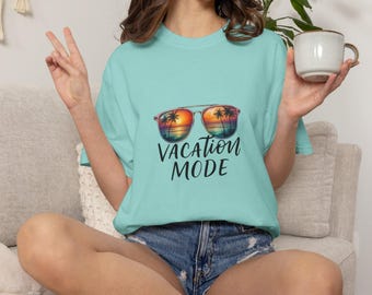 Vacation Mode T-Shirt — Sunglasses Sunset Graphic Tee