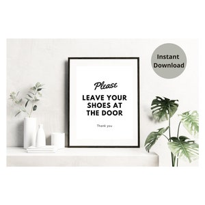 Bitte lassen Sie Ihre Schuhe am Türschild Digitaler Download