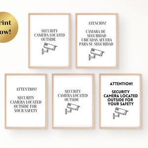 Security Camera signs variety set including in Spanish