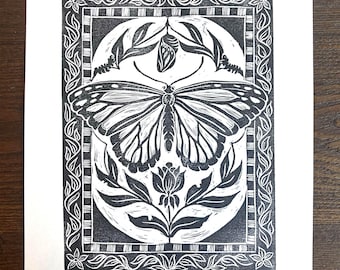 Metamorphosis 8" x 10" Limited Edition Linocut Print