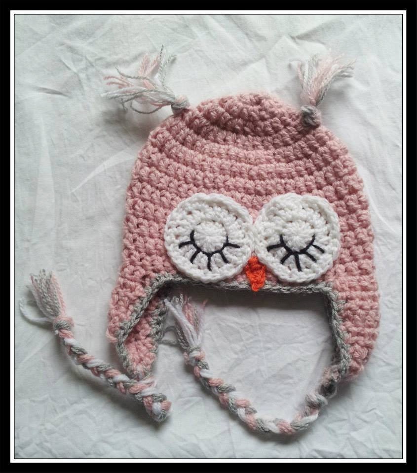Baby Pink Owl Beanie