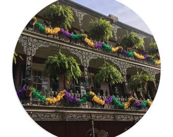 Mardi Gras Balcony Photo Mouse Pad | New Orleans French Quarter Decor