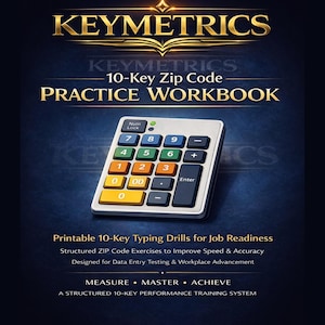 10-Key Typing Practice Workbook for Data Entry Jobs | KPH Speed Drills | Zip Code Training | Beginner to Advanced