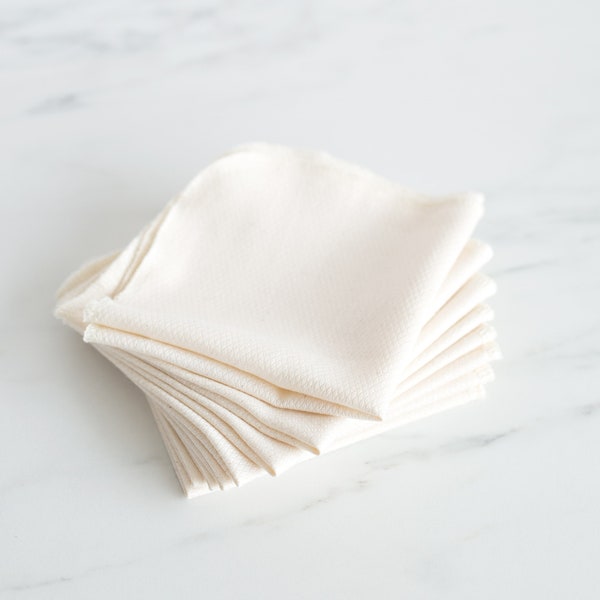 Unpaper Towel Organic Cotton Birdseye Unbleached Eco Friendly -- Set of 12