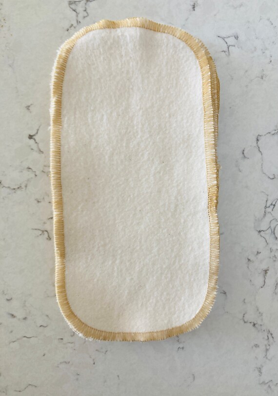 Washcloth Organic Cotton Flannel Washcloth Light Gold Edging Etsy