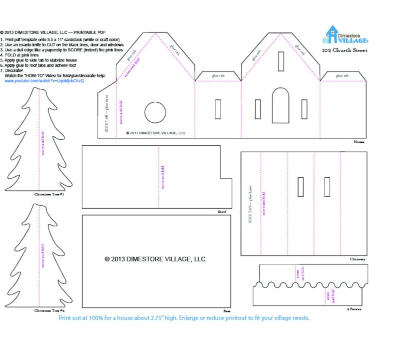 DimeStore Village Printable and Resizable Pdfs Set of 4 templates image 2