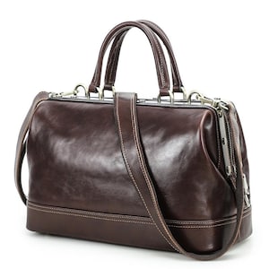 Leather Doctor Bag, Top Handle Bag, Full Grain Leather Medical Bag, Graduation Gift