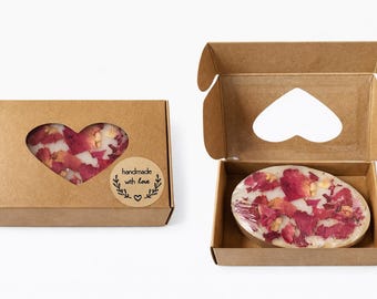 Jabón natural artesanal con flores secas, pastilla de jabón herbal orgánico para el cuidado personal, recuerdo de boda.