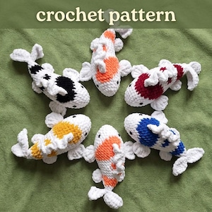 Amigurumi Koi Fish Crochet Pattern | Cute Japanese Carp PDF Tutorial | DIY Chunky Yarn Lucky Fish Toy | Pond Animal Crochet Guide