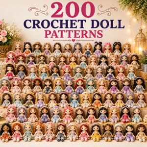 Amigurumi People Collection, Princess Fairy Dolls, 200+ Crochet Doll Pattern Bundle, Cutes Handmade Toys,