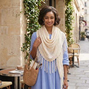 Crochet Pattern Shawl, Sea Breeze Lace, Rectangular Summer Scarf,  Boho Prayer , Lightweight Triangle  Wrap