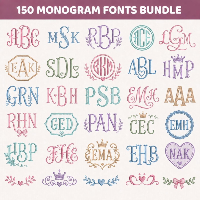 Fancy 3 Letter Monogram - Etsy