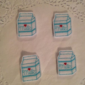 Felt  Milk Carton Mini Applique-Set of 4
