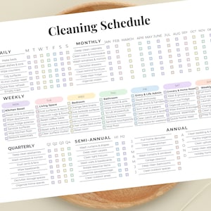 Editable Cleaning Schedule | ADHD-Friendly Printable Planner | Daily, Weekly, Monthly, Yearly | Family & Kids Chores Chart