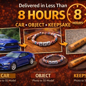 Anpassad 3D-modell från foto | Personlig STL-fil | Utskrivbar 3D-modell av bil, föremål eller minnessak | Unik present | Digital nedladdning