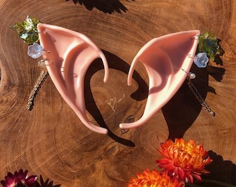 Small fantasy elf ears with flower detail