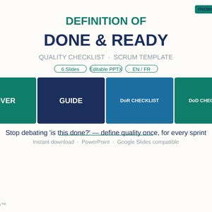 Definition of Done Ready (DoD) | DoR-Checkliste | Scrum-Qualität | Fröhliche Farben (PPT)