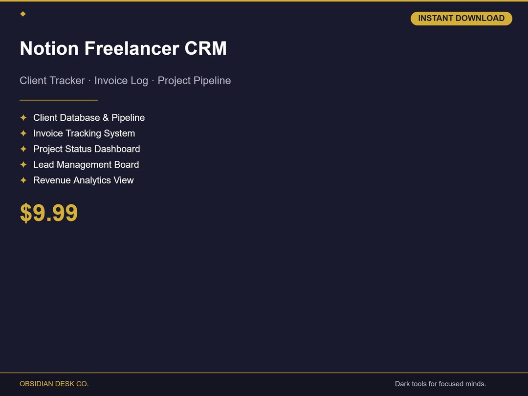 Notion CRM Template for Freelancers | Client Tracker, Invoice Log ...