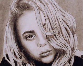 Billie English graphite pencil drawing