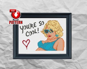 Romance verdadero - Eres tan genial - Alabama - Patrón de punto de cruz de película clásica de culto - Arte cinematográfico - Decoración cinematográfica - Tarantino - DESCARGA INSTANTÁNEA