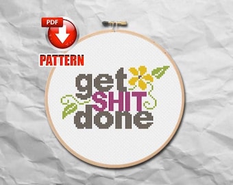 Hazlo todo - Maduro - Patrón de punto de cruz subversivo - Humor de oficina - Punto de cruz de oficina - PDF - DESCARGA INSTANTÁNEA