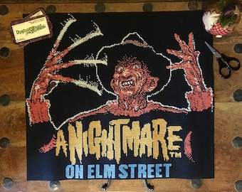 Freddy Krueger - Pesadilla en Elm Street - Punto de cruz de terror - Decoración de terror - Arte de terror