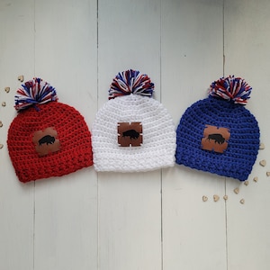 Unisex, Multiple Sizes, 0-3 month, 3-6 month, 6-12 month Buffalo Mafia Beanie, Buffalo Baby Hat, New Baby Gift, Sports Photo Prop