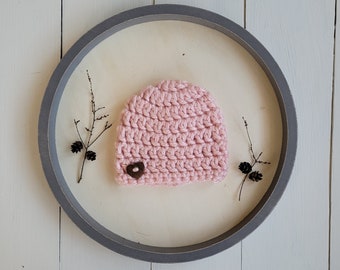 Chunky Light Pink Newborn Baby Hat