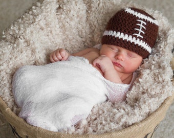 Football Baby Beanie, Newborn Homecoming Hat, Fall Photo Prop, Sports-Themed Baby Hat, Baby Boy Gift, Handmade Baby Gift
